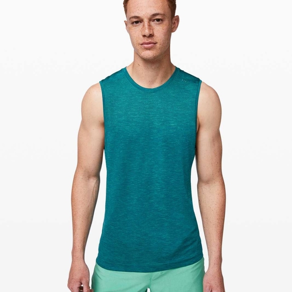 Lululemon Metal Vent Tech Muscle Tank Tropix Green / Shark Teal - Picture 1 of 10